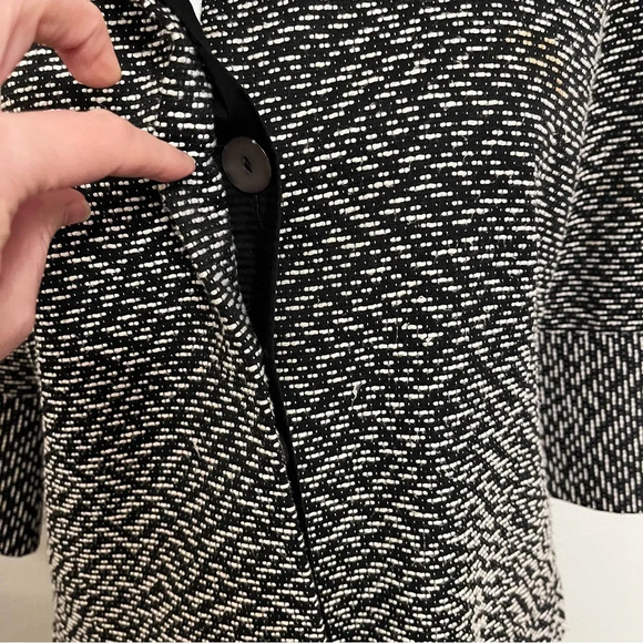 Zozo black & white tweed jacket with three-quarter length sleeves size medium - Picture 6 of 15